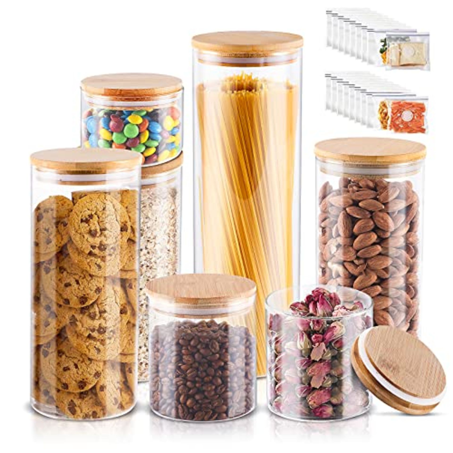 RRP £39.07 Myiosus Glass Storage Jars with Lids Set of 7