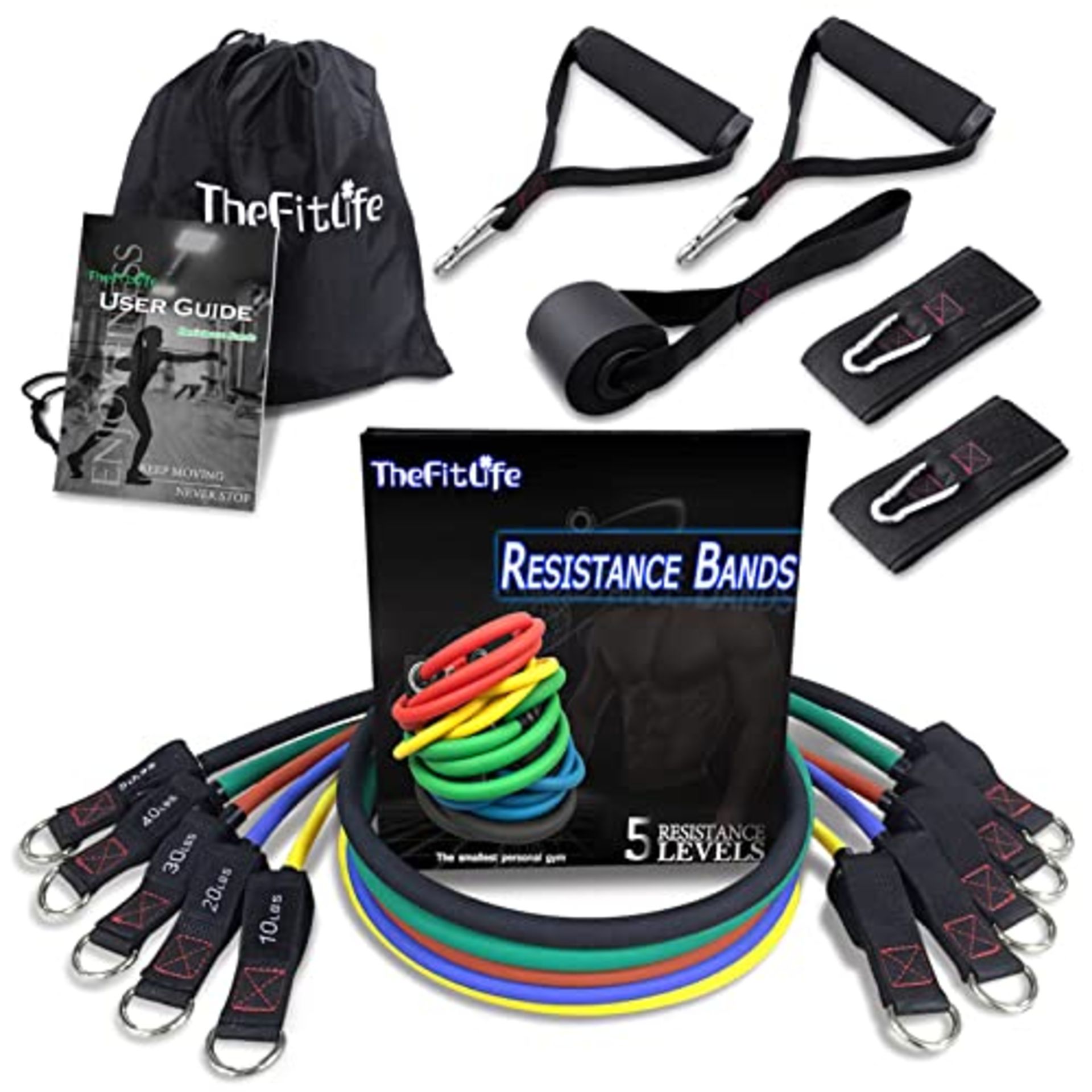RRP £33.49 TheFitLife Exercise Resistance Bands with Handles
