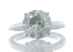 18ct White Gold Single Stone Prong Set Diamond Ring 3.01 Carats - Valued By GIE £117,850.00 - A