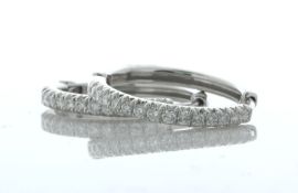 18ct White Gold Claw Set Hoop Diamond Earring 0.52 Carats - Valued By IDI £6,295.00 - Fourteen round