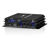RRP £66.29 HiFi 4.0 Channel Bluetooth Digital Power Amplifier for Home/Car Bass Audio Amp