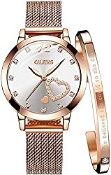 RRP £45.65 OLEVS Ladies Watches Rose Gold Stainless Steel Mesh