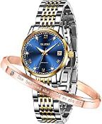 RRP £131.76 OLEVS Ladies Watches Automatic Self Winding Blue Face