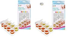 RRP £10.04 Baby Freezer Cube Trays. 2 x Trays 16 x 70ml Pots BPA Free, Free Shipping