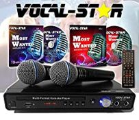 RRP £55.82 Vocal-Star VS-400 CDG DVD HDMI Karaoke Machine Including 2 Microphones & Songs