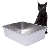 RRP £33.49 Dimaka Stainless Steel Litter Box for Cat and Kitten