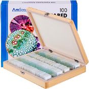 RRP £61.40 AmScope PS100E 100 Homeschool Biology Prepared Microscope Slides - Set E