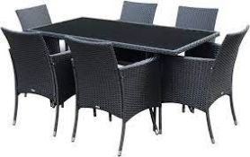 Outsunny 6 Ratan Chairs Black RRP £130.00