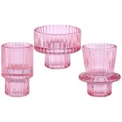 RRP £14.50 3 Pcs Glass Candle Holder Glass Candlestick 2-in-1