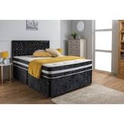 Double Crushed Velvet Divan Double Bed Base & Headboard RRP £329.00