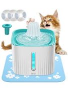 RRP £18.97 Zellar Cat Water Fountain 25dB Silent with 3 Filters & 1 Mat
