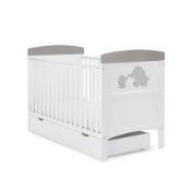 4 Items In This Lot 1x Grace Inspired Obaby Cot 1x T.V Standn 2x Bath screen Combined RRP £650.00