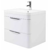 Cubico bathrooms Envy Wall Mounted 600mm Vanity Unit Gloss White RRP £310.00