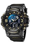 RRP £25.67 Mens Digital Watches 50M Waterproof Dual Display Analog-Digital