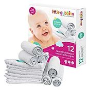 RRP £10.04 Little Gubbins 12 Bamboo Cotton Baby Wipes | Pack of 20cm x 20cm Soft