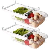 RRP £30.35 Greentainer 2 Pack Refrigerator Organizer Bins with Handle