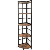 RRP £111.65 Becko Corner Shelf 5 Tier Industrial Corner Bookcase