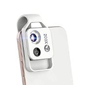 RRP £42.41 200X Phone Mini Pocket Microscope with LED Light/Universal Clip
