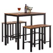RRP £135.66 Home Treats Bar Table and Stool Set. Wooden Table and