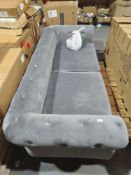 Bravich materialChesterfield Sofa- GREY. 3 Seater Settee. Living Room Furniture. 3 Seater- 209cm x 9