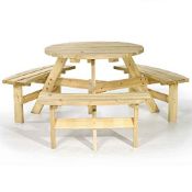 RRP £266.89 BrackenStyle Brentwood Round Picnic Table