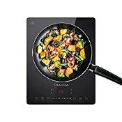 RRP £51.78 CIARRA CBTIH1 Portable Induction Hob 2000W Single Cooking