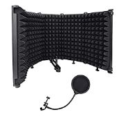 RRP £42.42 JBER Professional Microphone Isolation Shield with Microphone Pop Filter