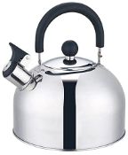 RRP £15.40 2.5L Stainless Steel Whistling Camping Kettle