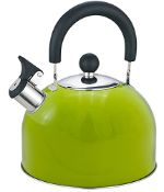 RRP £14.43 2.5L Stainless Steel Whistling Camping Kettle