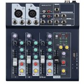 RRP £46.38 Weymic Professional Mixer | 4-Channel 2-Bus Mixer for