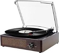 RRP £51.35 Mersoco Vinyl Record Player Bluetooth Belt-Driven 3-Speed Turntable