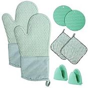 RRP £17.85 Oven Mitts and Pot Holders Set 8 Pcs