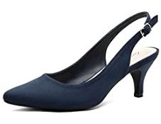 RRP £33.49 Greatonu Women's Pointed Toe Slingback Dress Court Shoes, Blue - 3 UK