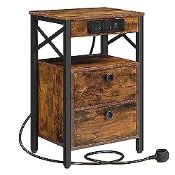 RRP £62.52 HOOBRO Bedside Table with Charging Station