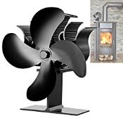 RRP £25.67 Wood Stove Fan 4 Blades Silent Operation Wood/Log Burner/Fireplace- Color Black