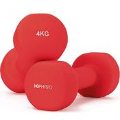 RRP £29.02 KG Physio Weights Dumbbells Set - Neoprene-Coated Weights Dumbbells Set