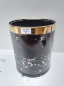 RRP £35.34 Trash Can Luxury Metal Waste Bin with Leather Cover