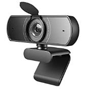 RRP £13.29 Webcam Full HD 1080p Video Webcam Dual Built-in Microphone