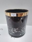 RRP £35.34 Trash Can Luxury Metal Waste Bin with Leather Cover