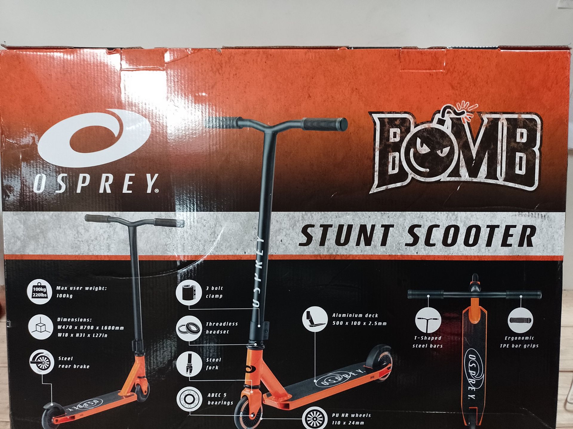 RRP £55.82 Osprey Stunt Scooter | for Boys Girls Kids and Adults - Image 2 of 2