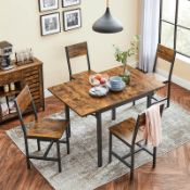RRP £359.14 Rustic Brown 5 Piece Dining Table Set With Backrest (CHAIRS ONLY)