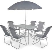 RRP £196.99 VidaXL Outdoor Dining Set 8-Piece Grey Garden Table