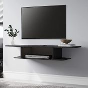 RRP £88.20 FITUEYES Wall Mounted TV Shelf Wood Multimedia Storage