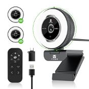 RRP £72.57 VITADE Streaming Webcam with Ring Light