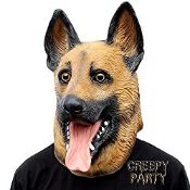 RRP £18.97 CreepyParty German Shepherd Dog Head Mask Latex Realistic