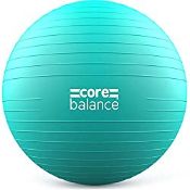 RRP £17.85 Core Balance Anti Burst Gym Ball, 55-85cm With Hand Pump (75cm, Teal)