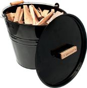 RRP £27.90 Valiant Fireside Kindling, Log, Coal & Fuel Storage Skuttle Bucket (FIR243)