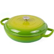RRP £50.24 Shallow Cast Iron Casserole with Lid Non Stick