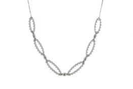 18ct White Gold Ladies Diamond Necklet 0.42 Carats - Valued By IDI £7,150.00 - Eighty four round