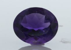 Loose Oval Amethyst 6.36 Carats - Valued By AGI £1,590.00 - Colour-Purple, Clarity-VS, Certificate